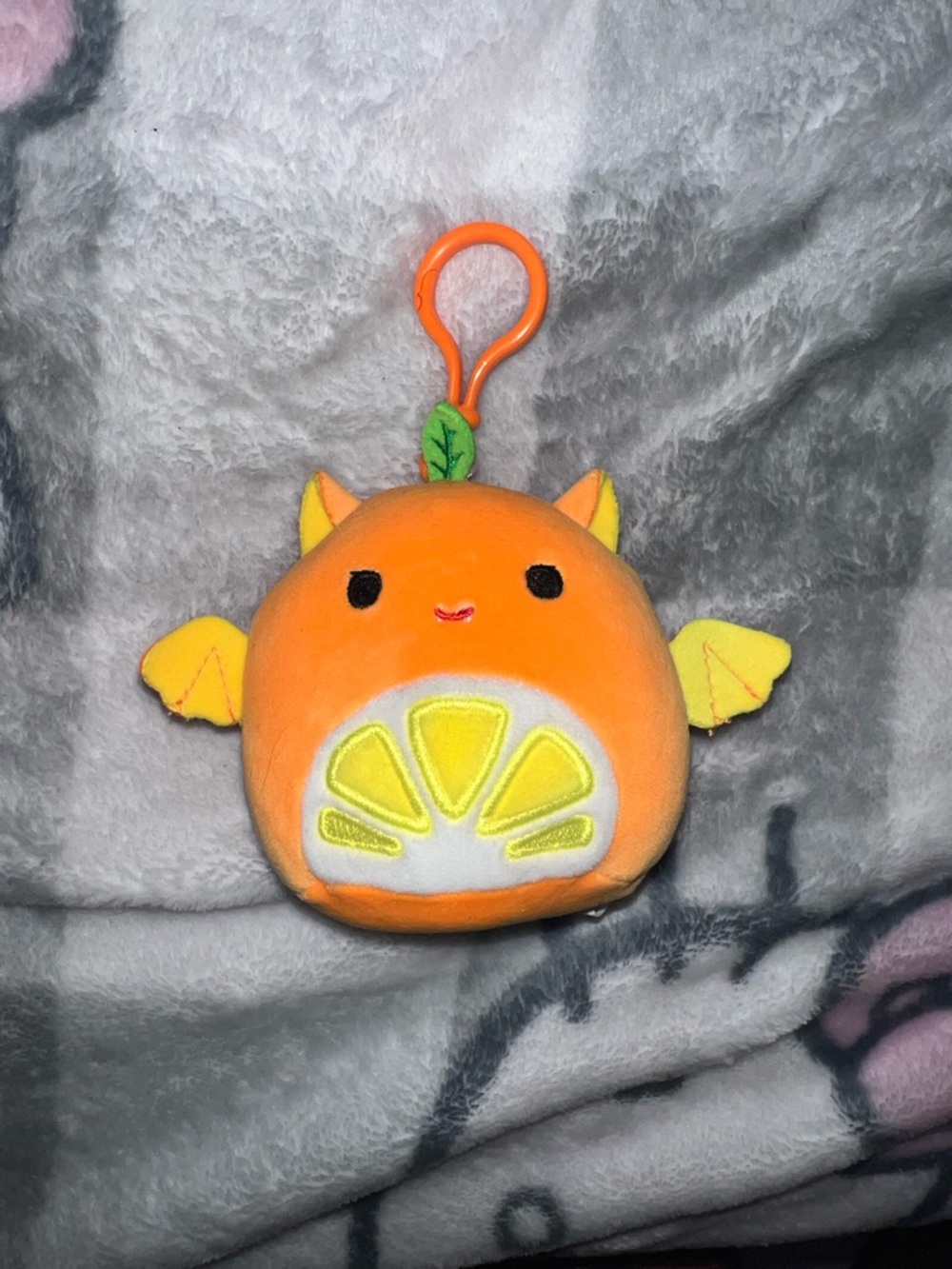Orange Citrus squishmallow Clip-On Keychain